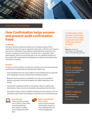 How Confirmation helps uncover and prevent audit confirmation fraud Page