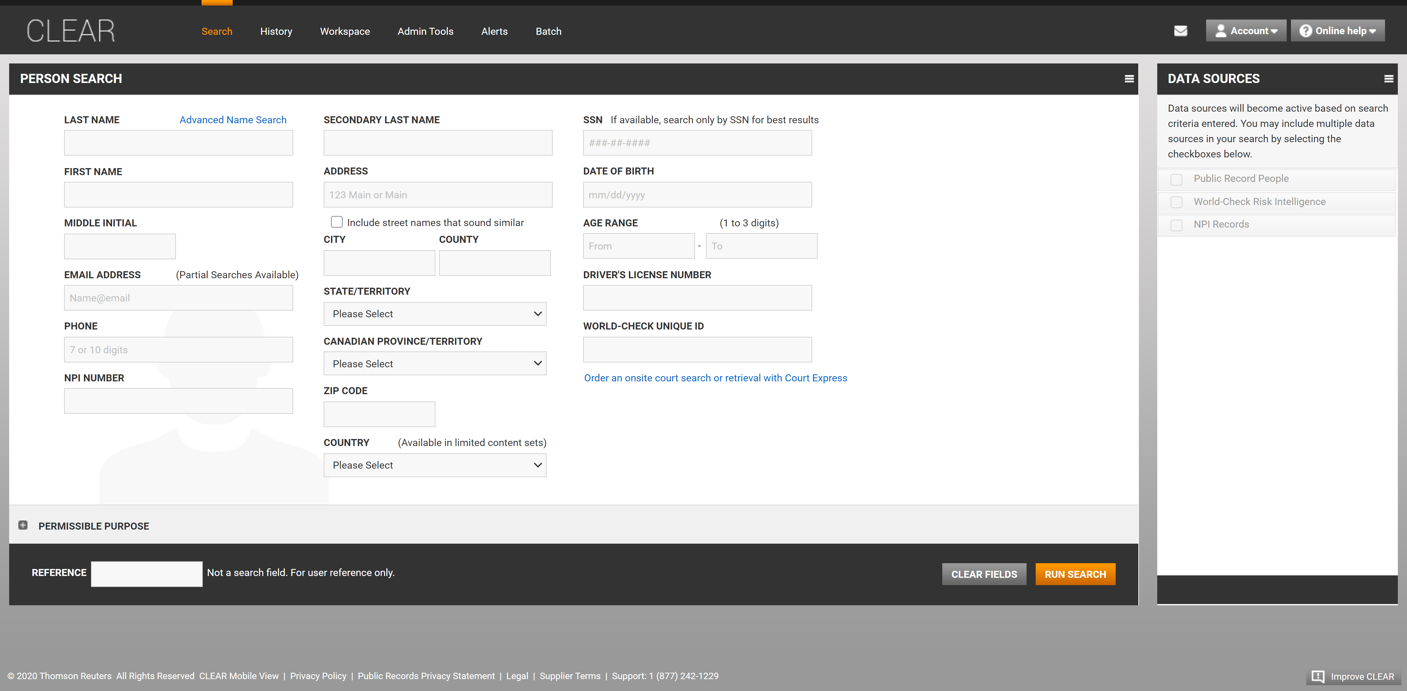 Screenshot of CLEAR People Dashboard