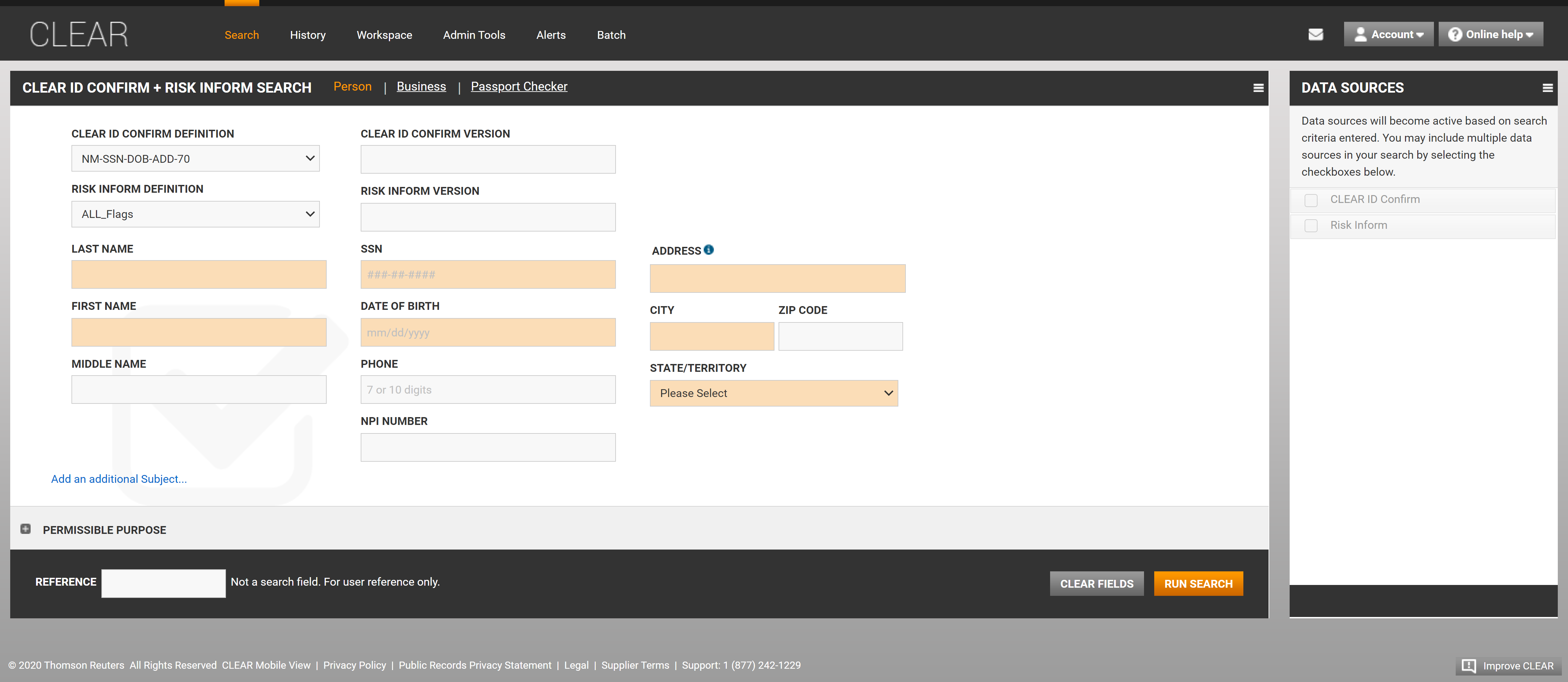 Screenshot of CLEAR CRI and CIDC